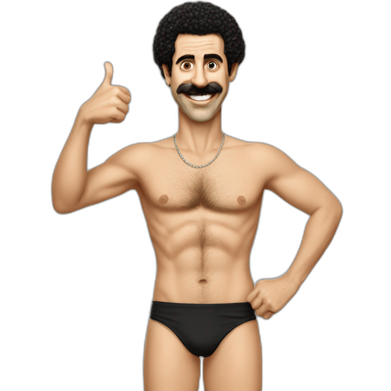 borat with mankini and thumbs up emoji