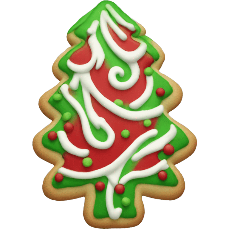 Red and green Christmas cookie emoji