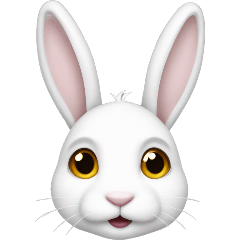 White bunny with brown ears Christmas  emoji