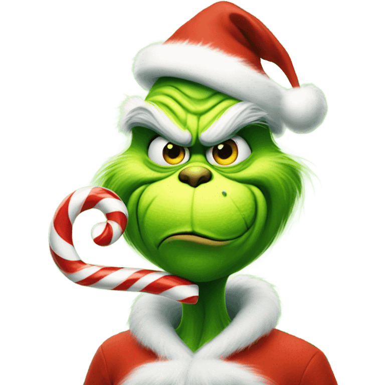 Grinch eating candy cane emoji