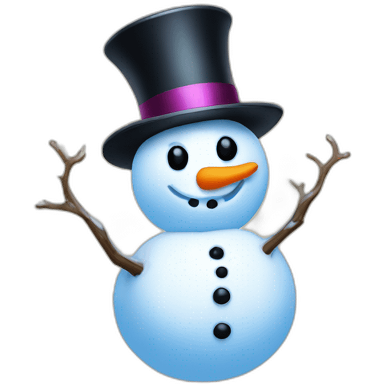 glowing snowman with top hat emoji