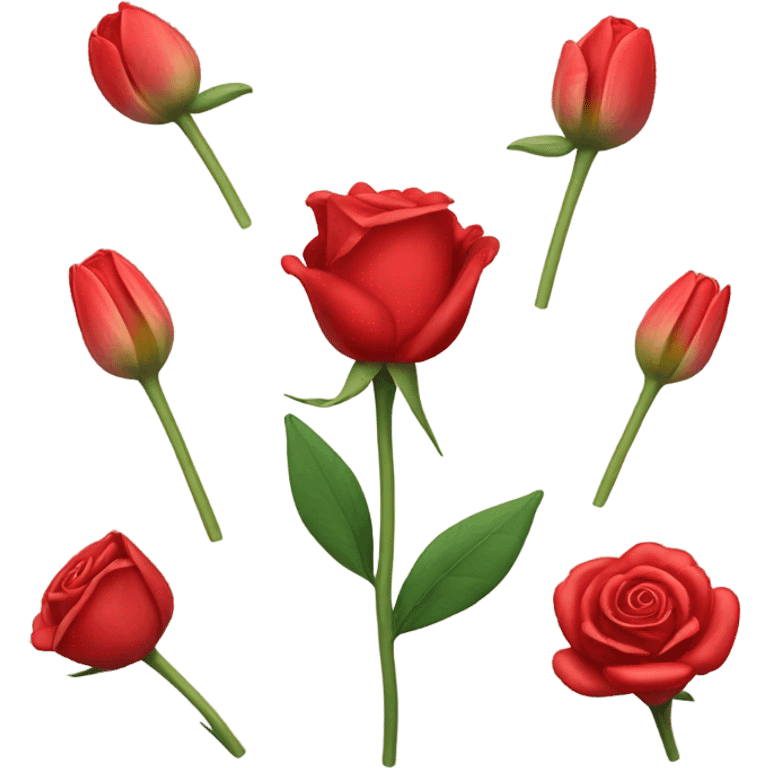 red rose and tulip  emoji