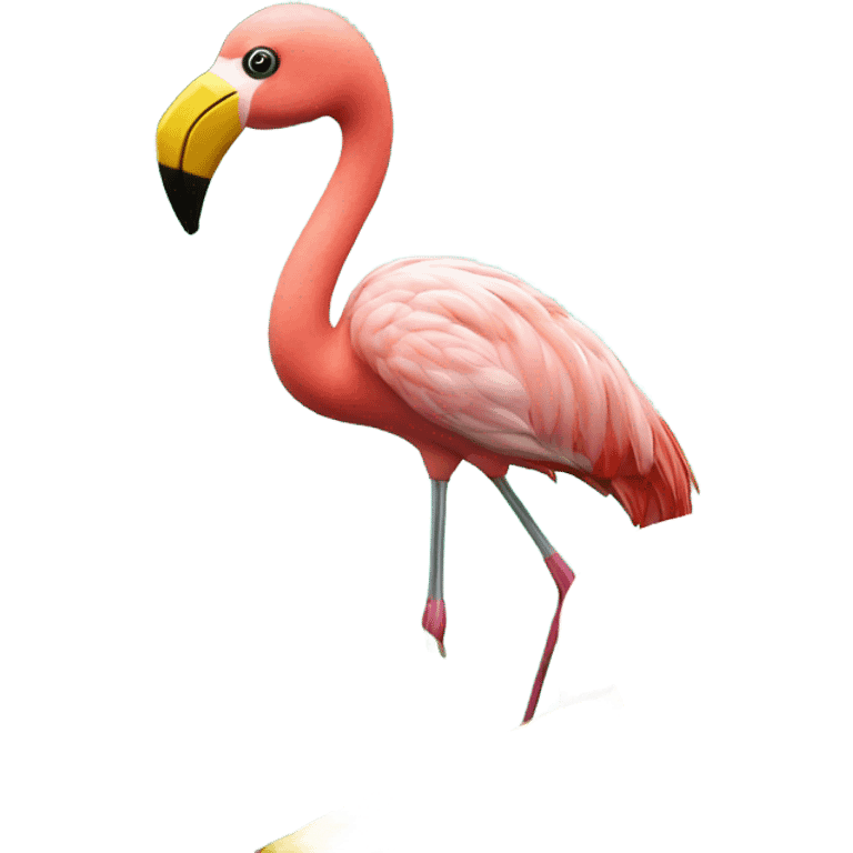 flamingo eating mango emoji