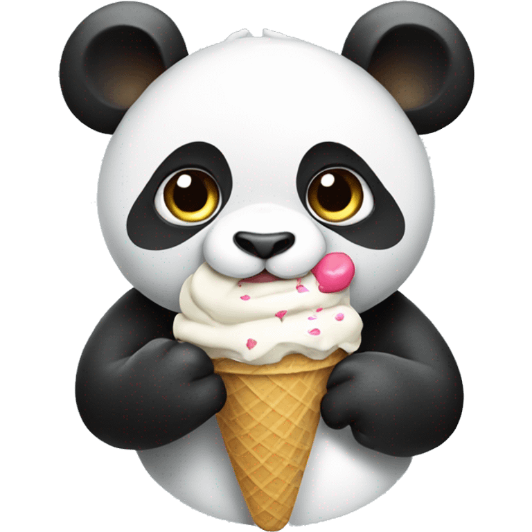 Panda eating ice cream emoji