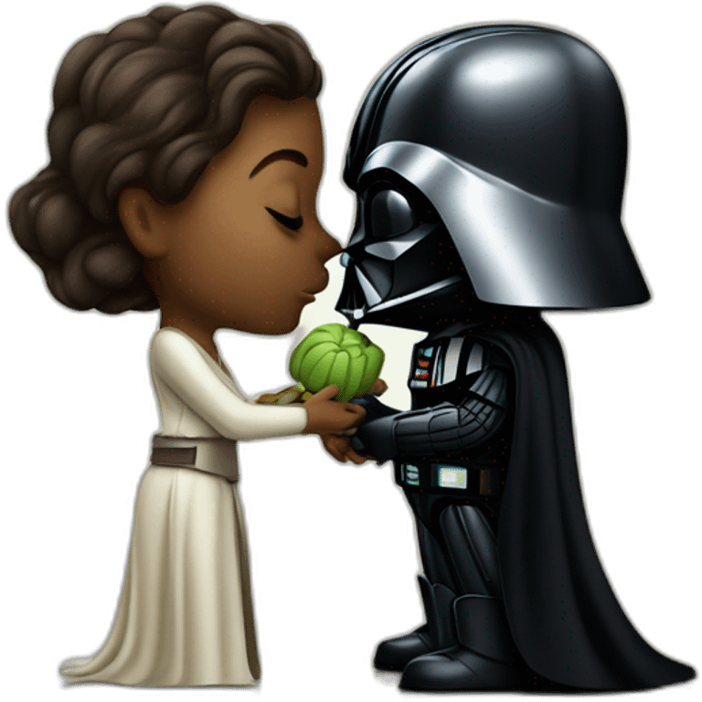 Darth Vader kissing yoda emoji