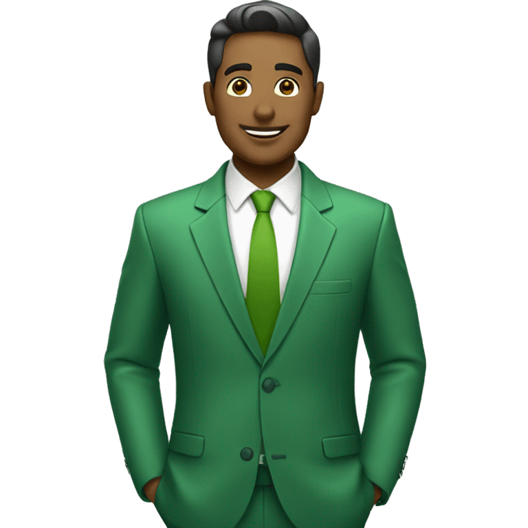 salesman wearing green emoji