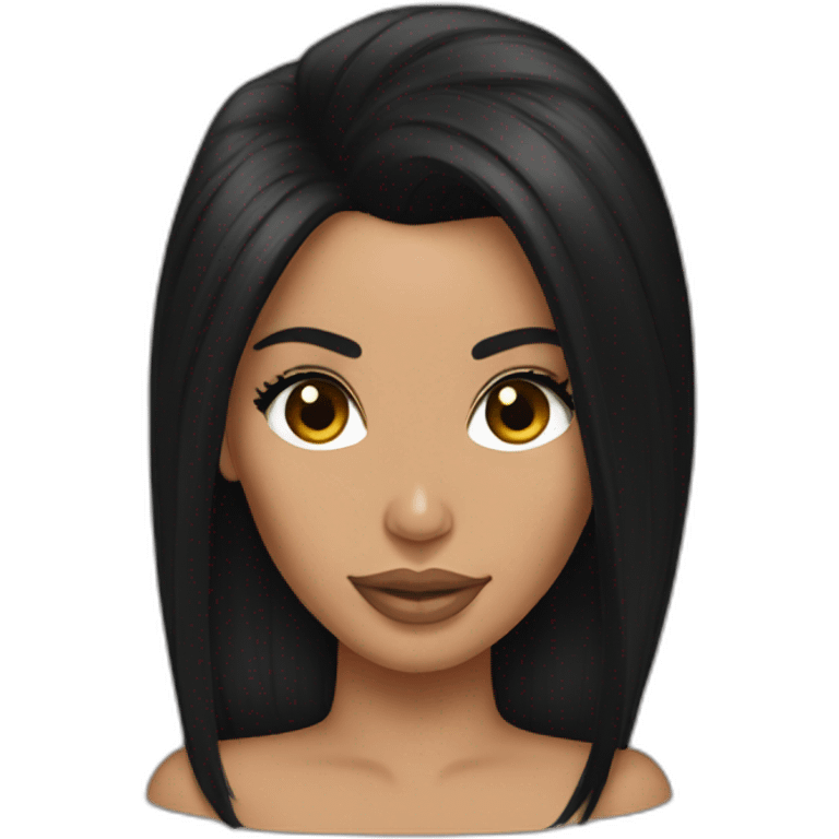 Kim kardashian with hair black emoji