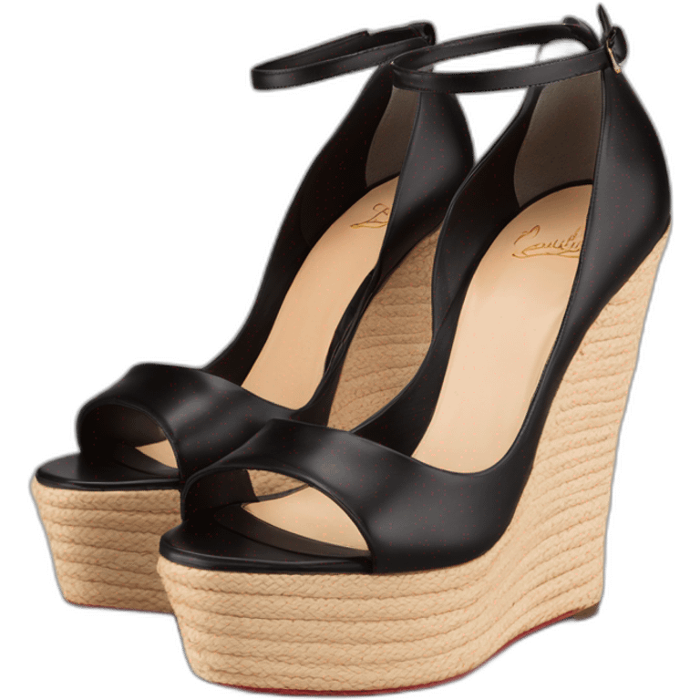 Sandal Platform wedges black louboutin emoji