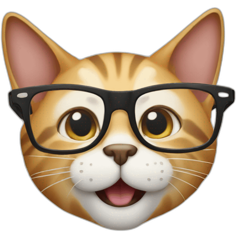 a cat crashing glasses emoji