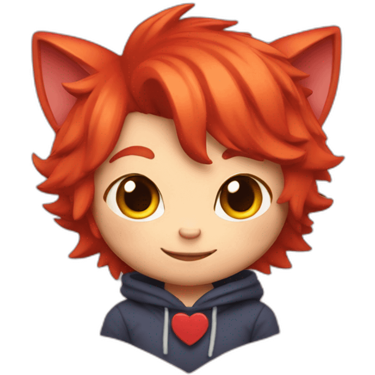 Red head catboy with heart emote emoji