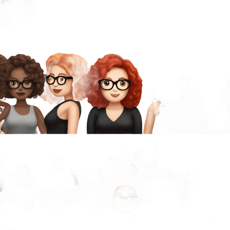 artist plus size black rimmed glasses white skin red hair emoji