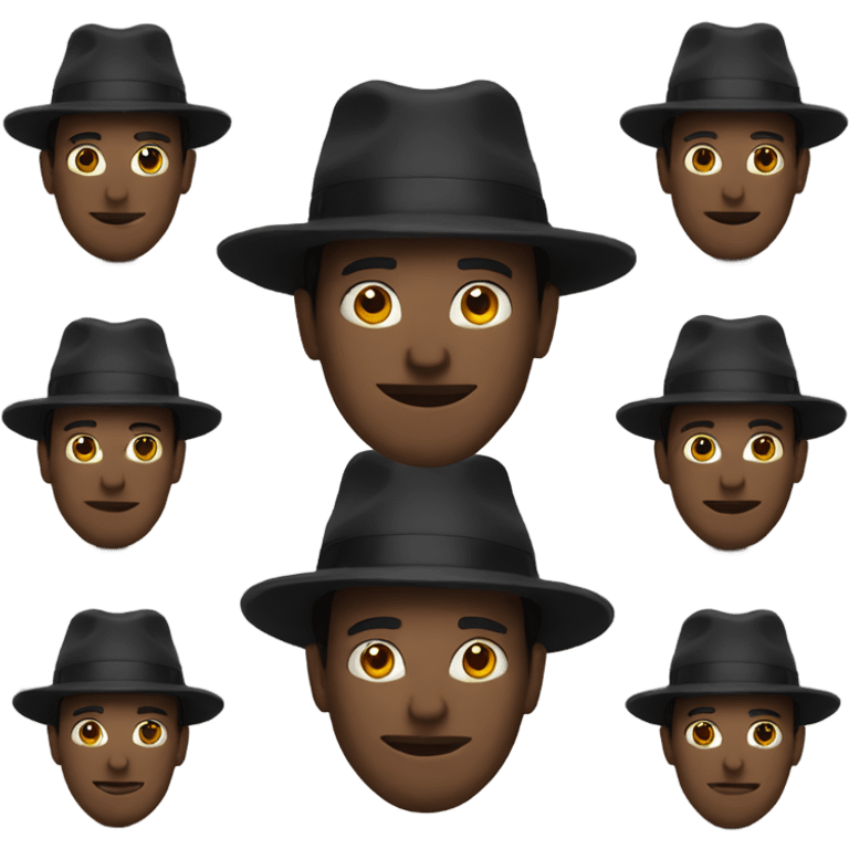 Guy, black hat emoji