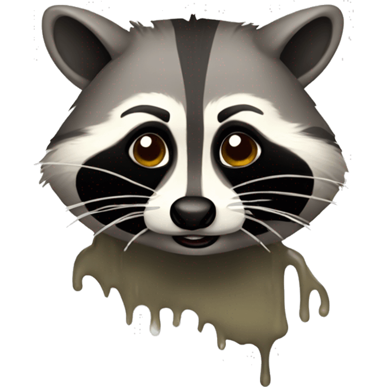 Puking raccoon emoji