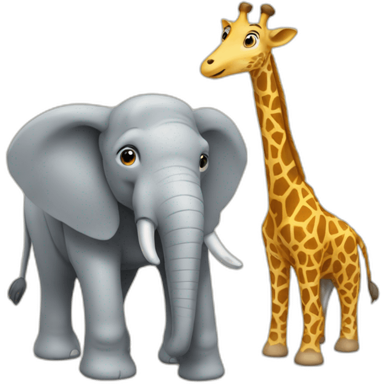 Girafe sur elephant emoji