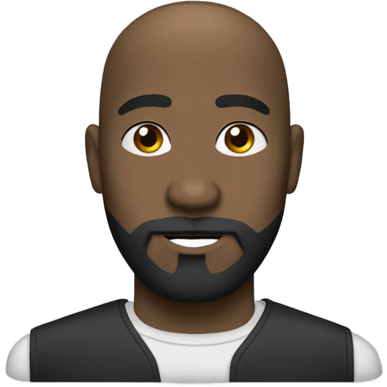 black guy with a bald hair, with black beard, black moustache, and big black eyebrows emoji