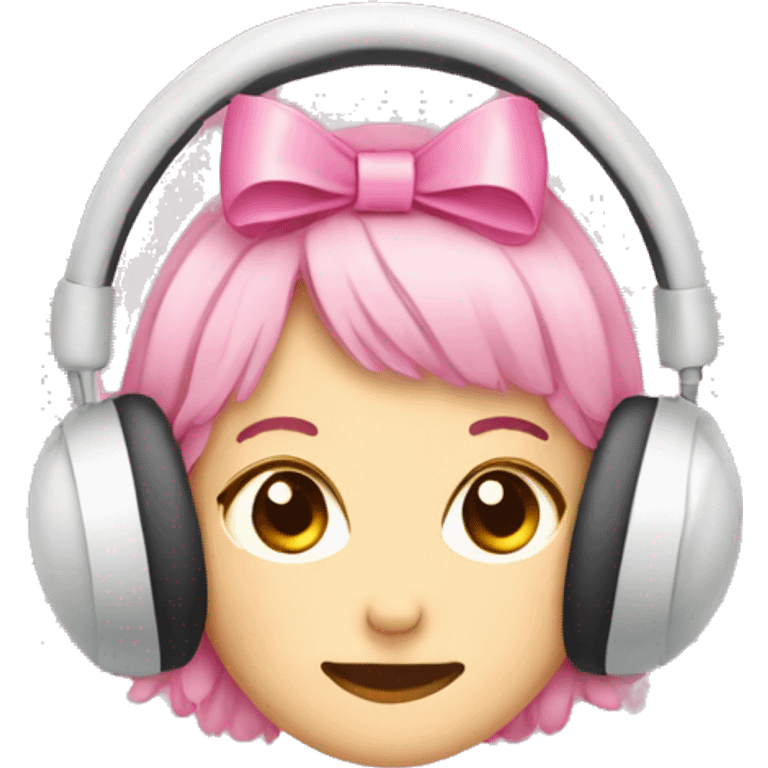 A earmuff with pink bow emoji