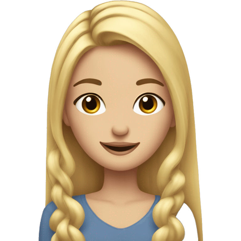 Blonde girl with long lashes brushing them with a spully emoji