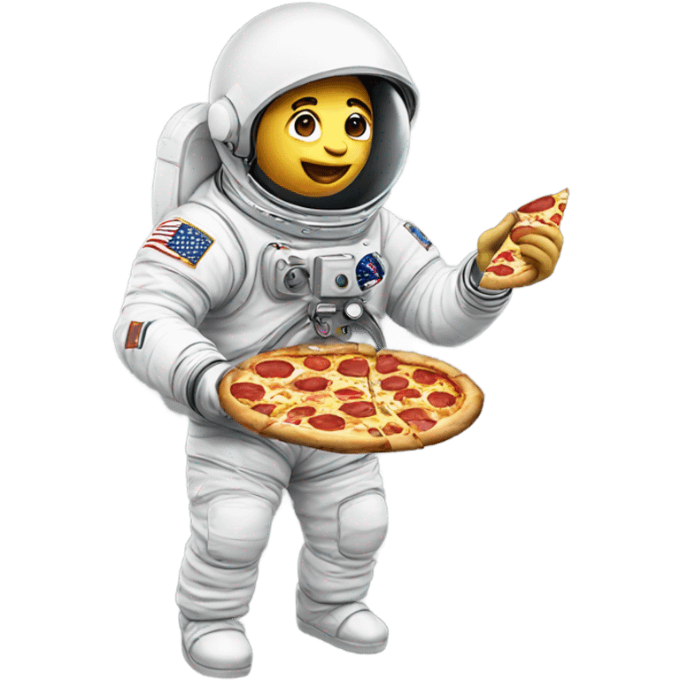 astronaut eating pizza emoji