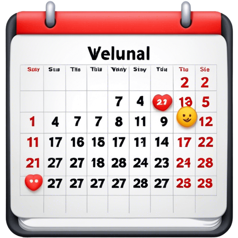 Calendar with 21 .veljače emoji