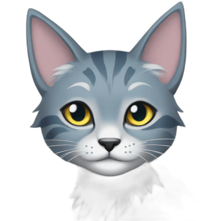 jayfeather with feather on ears from warrior cats emoji