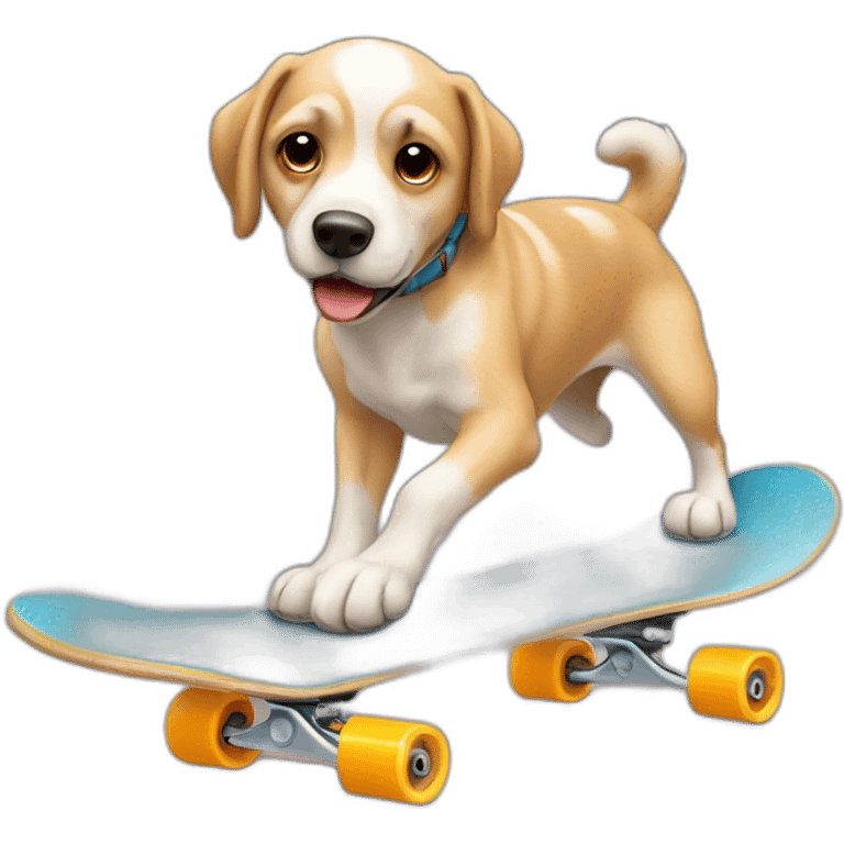 Chien sur un skate emoji