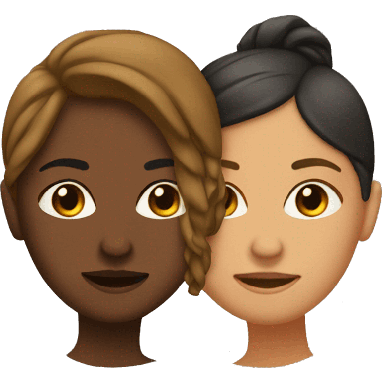 lesbian couple brown skin and non-cisheteronormative emoji