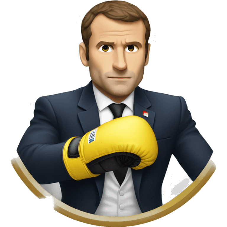 Macron a la boxe emoji