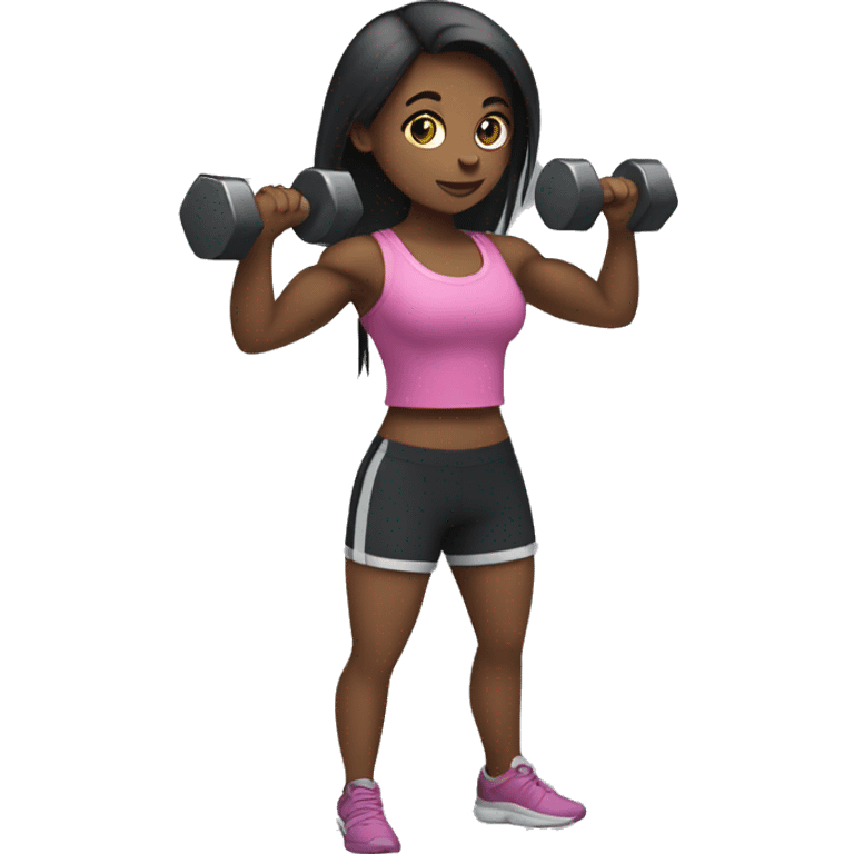 Girl with dumbells  emoji