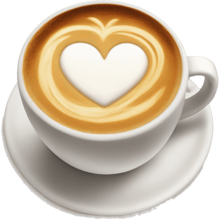 Coffee with heart latte art  emoji