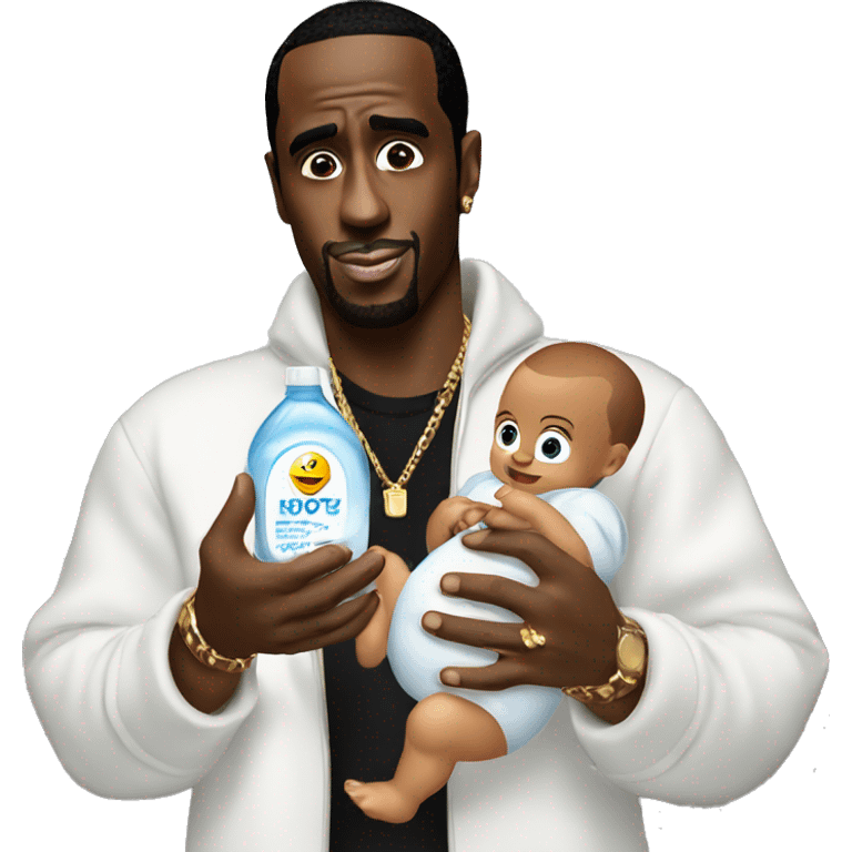 p diddy holding baby oil emoji