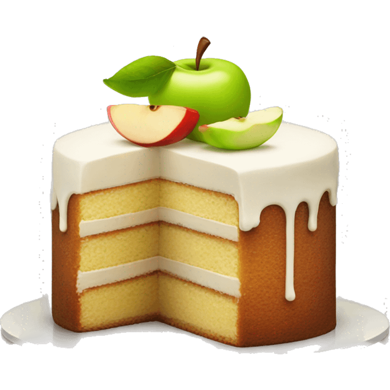 cake with apple emoji