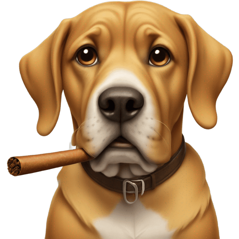 Dog smoking cigar emoji