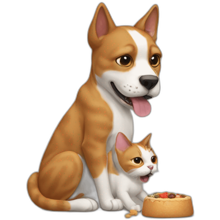 Cat eating dog emoji