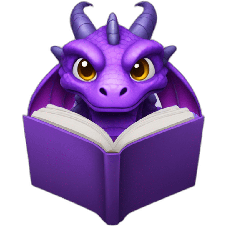 purple dragonh head holding book RIP title emoji