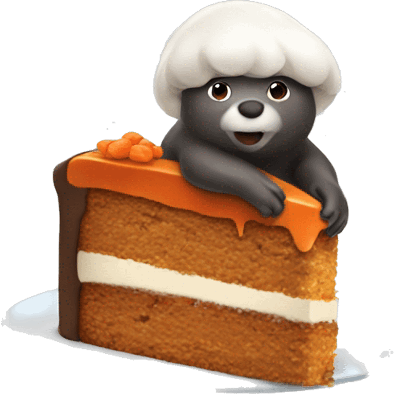 mole with carrot cake emoji