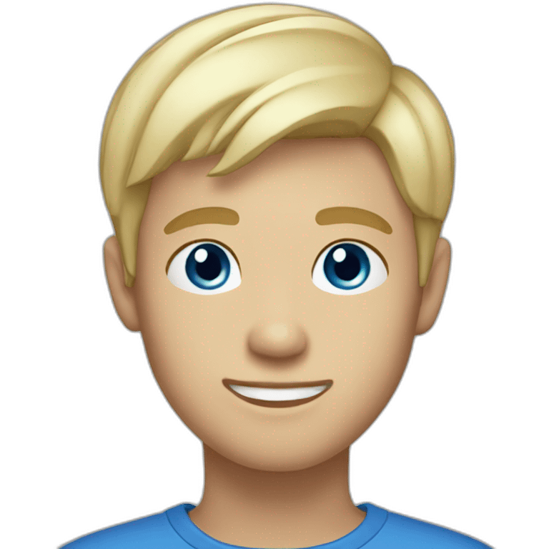 blond boy 22 years old with blue eyes and short hair emoji