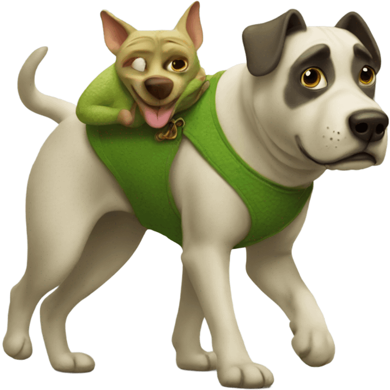 shreck walking a dog emoji