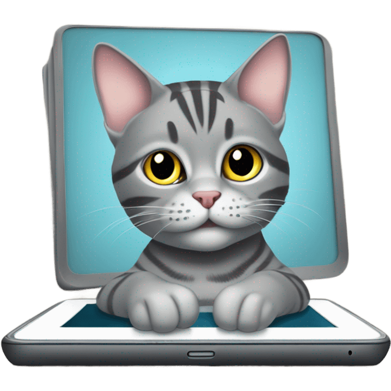 Grey tabby cat kindle emoji