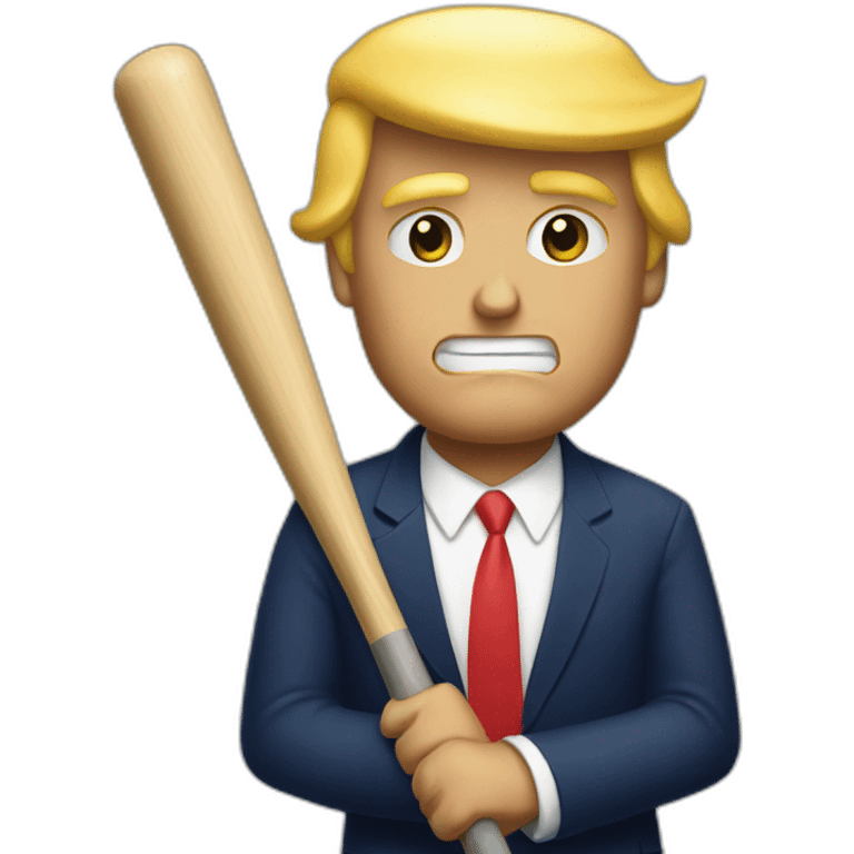 trump hold a baseball bat emoji