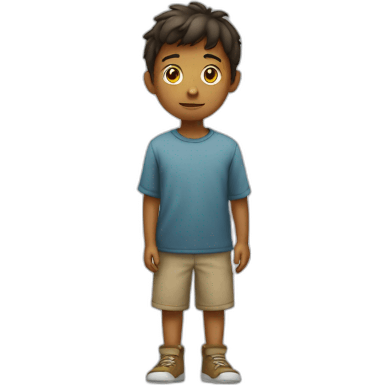 A boy stand alone  emoji