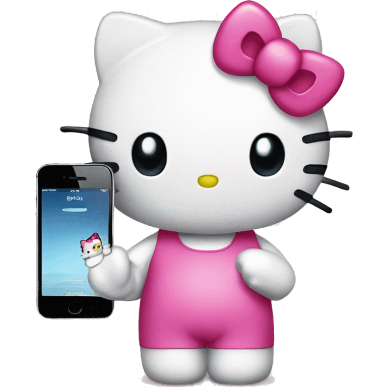 Hello kitty with an iphone emoji