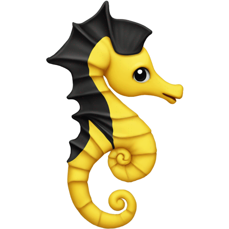 Yellow and Black Seahorse emoji