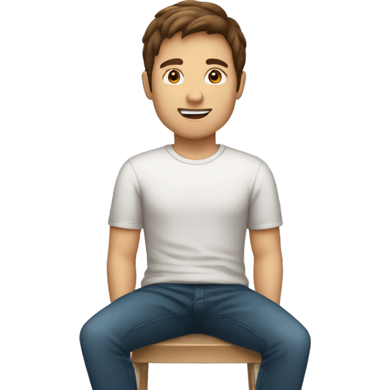 brown haired male person sitting upright emoji