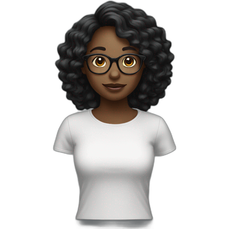 a black wavy black long girl wich glasses emoji