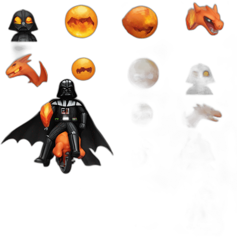 Darth vader riding a charizard emoji