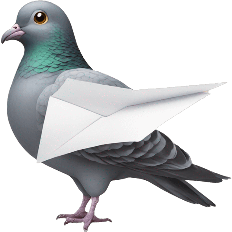 pigeon holding letter emoji