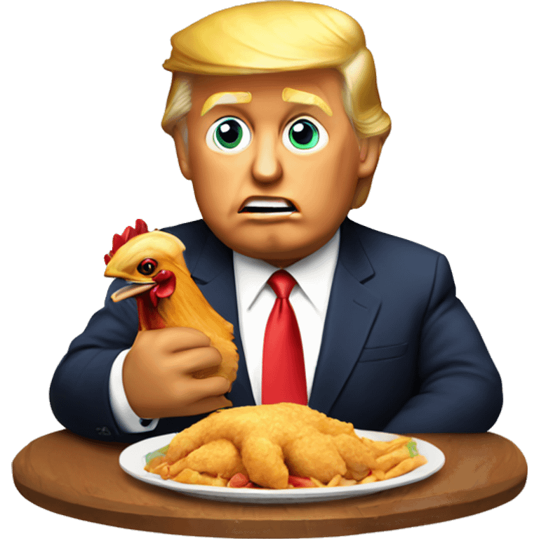 Donald trump eating chicken  emoji