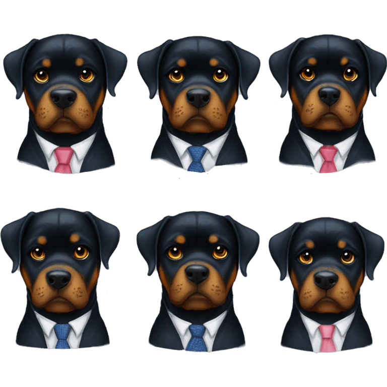 rottweiler with a tie  emoji