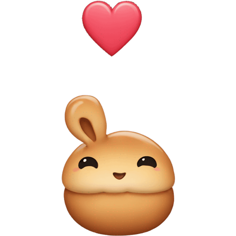 Heart shaped bun  emoji