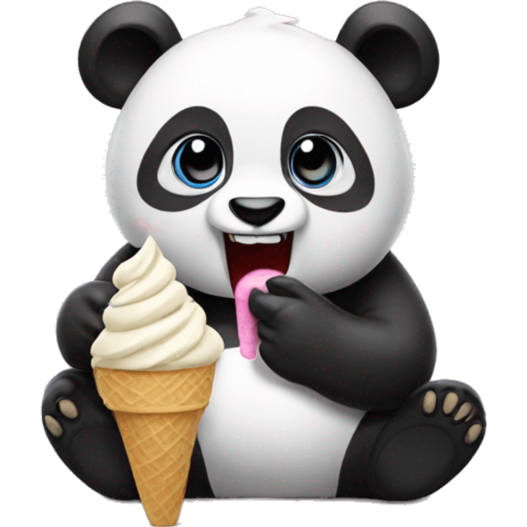 Panda eating ice cream emoji